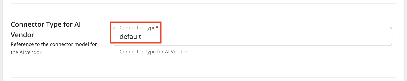 AI Vendor Connector Type
