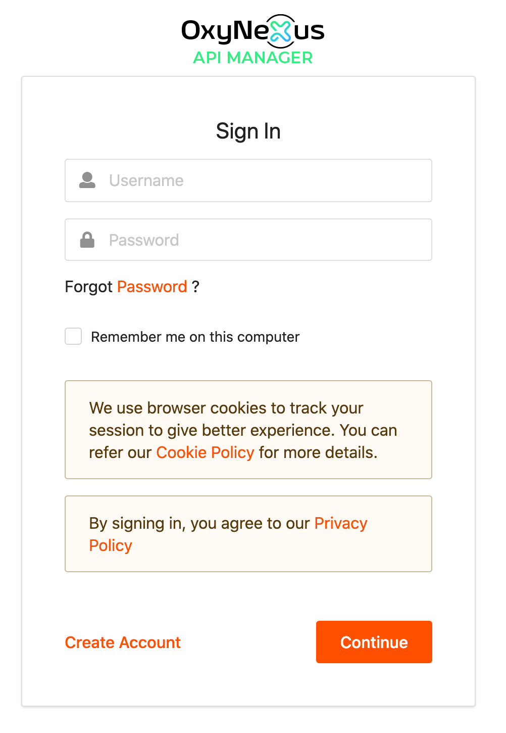 Forgot password link in sign in page