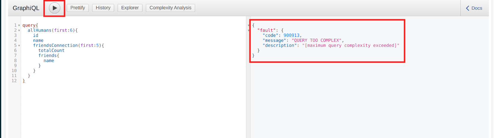 GraphQL Complexity Limitation