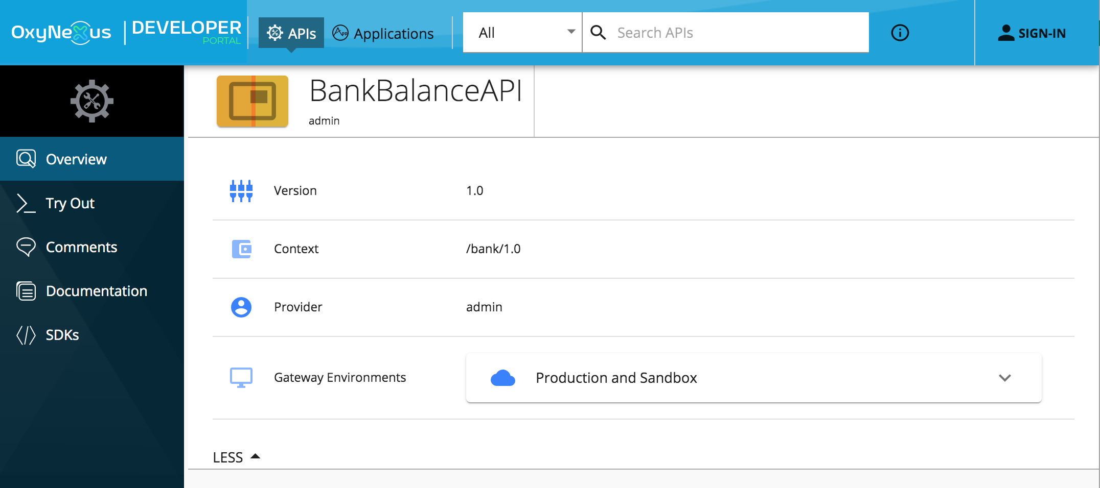 styling api details left menu