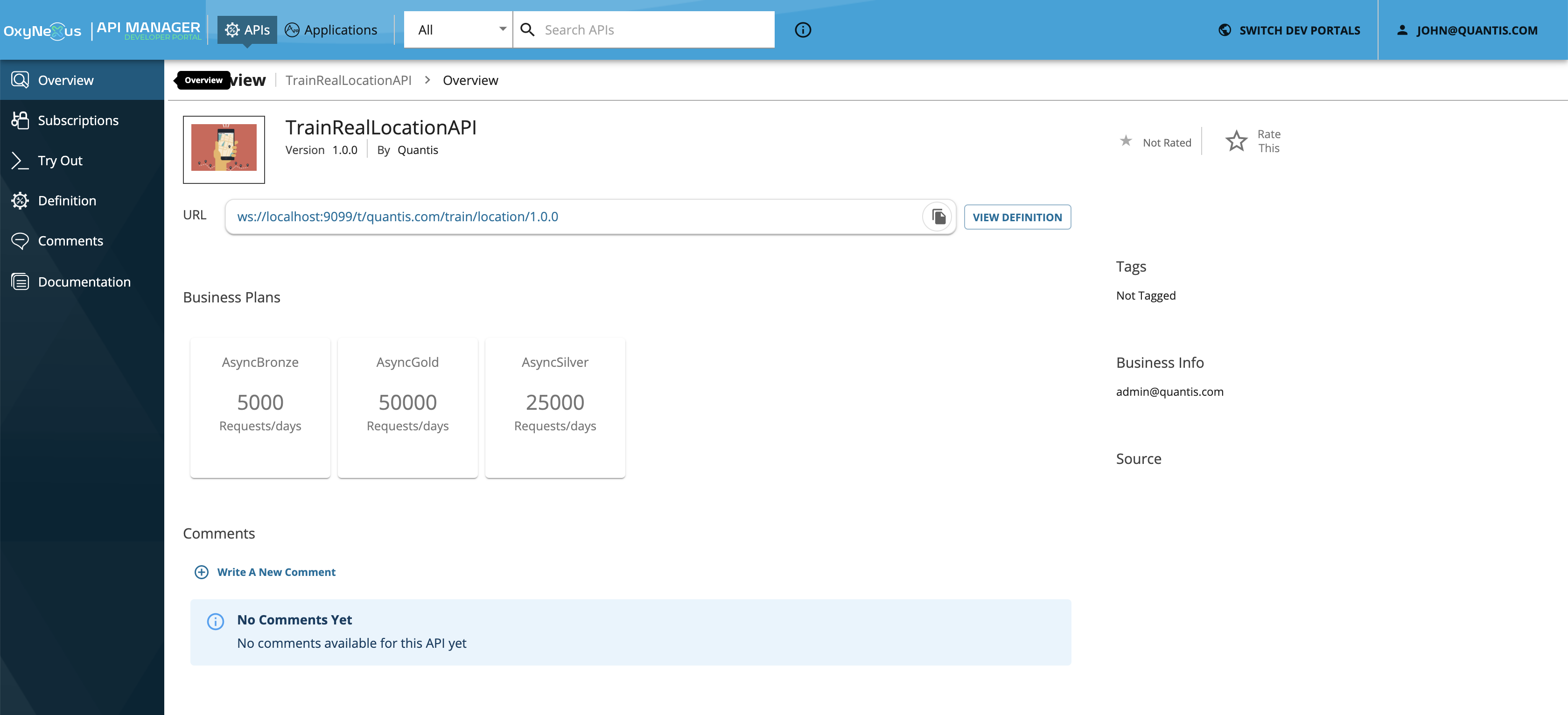 Devportal View